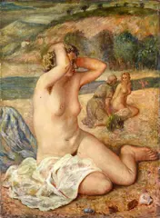 On the beach by Arrigo Dreoni, 1941, Signature and date lower right., offered Feb 2026