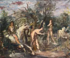 Figures on horseback by Ugo Capocchini, 1945, offered Feb 2026