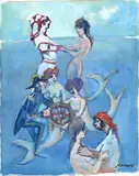 Sirens on board by Mino Maccari, 1965, offered Feb 2026