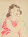 Lass by Aligi Sassu, Ink and watercolor on paper, offered Feb 2026