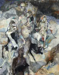 Ennio Calabria, Figures with gazelles, 1958