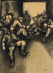 Cart drivers by Ugo Attardi, 1951, offered Feb 2026