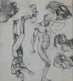 Figure studies (front and back) by Mario Sironi, On the back: on the closing cardboard, offered Feb 2026