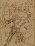 Figure by Mario Sironi, pencil on paper applicata on canvas, offered Feb 2026