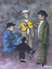Musicians by Ottone Rosai, 1952, offered Feb 2026