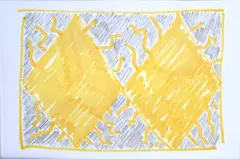 Carla Accardi, Two yellow diamonds, 2001, On the back: title and date. Photographic certificate by Studio Accardi with no.