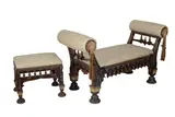 A sofa with pouf by Carlo Bugatti, Orientalist style, offered Dec 2025