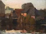 Riccardo Galli, Houses on the river, 1907
