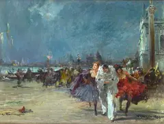 Cipriano Mannucci, Carnival in Venice, 1924