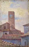 View of the village with bell tower by Ludovico Tommasi, offered Dec 2025