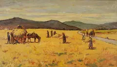 Giovanni Bartolena, In the fields, Signature bottom right. On the reverse: Raccolta d'Arte Fraschi Fanciullacci stamp