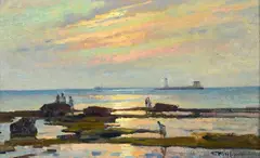 Marina with figures by Cafiero Filippelli, offered Dec 2025