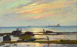 Marina with figures by Cafiero Filippelli, offered Dec 2025