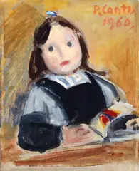 Little girl and butterfly by Primo Conti, 1960, offered Dec 2025