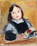 Primo Conti, Little girl and butterfly