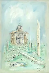 The basilica by Giovanni Stradone, 1961, Signature and date lower right., offered Dec 2025