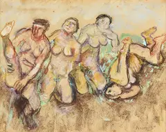 Fausto Pirandello, Bagnanti, 1956