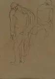 Lorenzo Viani, Soldier and figure, Ink on paper