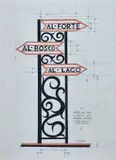Fortunato Depero, Sketch and basic idea for a road sign