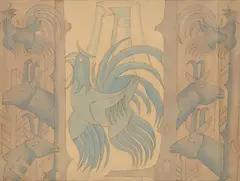 Fortunato Depero, Study for hunting, 1954, ink ink
