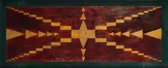 Giacomo Balla, Futurist composition (Bar cabinet base with decoration), On the back: label and three stamps from the Galleria “Arte”