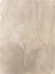 Amedeo Modigliani, Nu dans un fauteuil, 1916, On the back: signature. Certificate of authenticity from the Archives Legales Amedeo Modigliani. Expert report