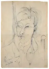 Amedeo Modigliani, Portrait of Amilcare Richard, 1919, Signature and dedication lower left. On the back: certificate of honorable mention issued by the M. Foscarini