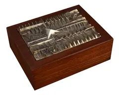 Arnaldo Pomodoro, Box for Cariplo, 1981, Teak wood box