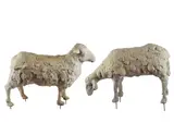 Kurt Laurenz Metzler, Pecora con euro e lettere e Pecora con euro e numeri, Pair of aluminum sculptures
