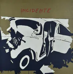 Accident by Mario Schifano, Title top center. Signature on the back., offered Dec 2025