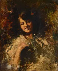 Antonio Mancini, Portrait of a girl