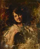 Antonio Mancini, Portrait of a girl