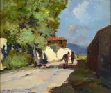 Road with farmer and horse by Carlo Domenici, offered Oct 2025