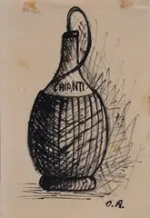 Flask of wine by Ottone Rosai, The work is accompanied by the authentication of Professor Giovanni Faccenda, offered Oct 2025