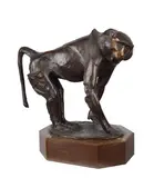 Sirio Tofanari, Baboon, Bronze sculpture