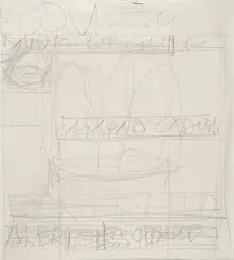 Fortunato Depero, Rovereto Tourist Road Sign (Study - Second Version), 1954, Single Archive Certificate for the catalog of Futurist works by Fortunato Depero