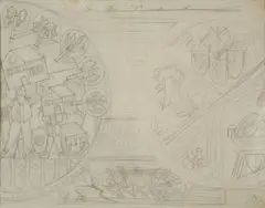 Study for decoration by Fortunato Depero, Pencil on paper, offered Oct 2025