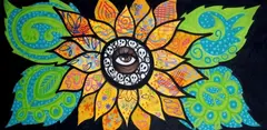 Sandra Fabara, Sunflower, 2016, spray on canvas