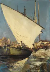 Ferruccio Rontini, Le Vele - Livorno, Sul verso: cartiglio manoscritto con firma e titolo.