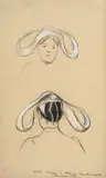 Federico Zandomeneghi, Studi di testa, Timbro Archivio Zandomeneghi in basso a sinistra. Iscrizione "Questo disegno e Federico Zandomeneghi/Manfredo