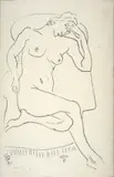 Henri Matisse, Nu assis dans un fauteuil, une jambe replié, 1922
