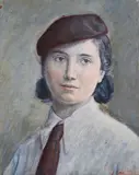 Ivo Voltolini, Girl with hat, Signature lower right.