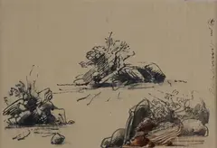 Landscape studies by Pietro Annigoni, Signature on the right in the composition. Certificate of authenticity Gilberto Grilli., offered Jul 2025