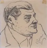 Ottone Rosai, Portrait, Signature lower right. The work is accompanied by the authentication of Professor Giovanni Faccenda