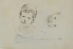 Study of children's faces (front) - Study for figures (back) by Pietro Annigoni, Signature lower right. Author's authentication on photo., offered Jul 2025
