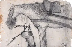 Horses by Ottone Rosai, 1918, Signature and date lower right. The work is accompanied by the authentication of Professor Giovanni Faccenda, offered Jul 2025