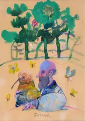 Man with owl by Antonio Possenti, offered Jul 2025