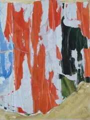 Be careful in the garden by Rotella, 2001, Signature lower left. On the back: date and title. The work is archived at the Mimmo Rotella Archives by Prof., offered Jul 2025