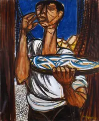 Fisherman (Fish Seller) by Giuseppe Migneco, offered May 2025