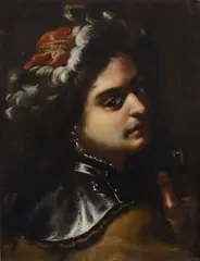 Alessandro Rosi, Man of Arms, On the back: ancient inscription in ink "Luca Giordano". Expertise by Prof. Elisa Acanfora. Bibliography: